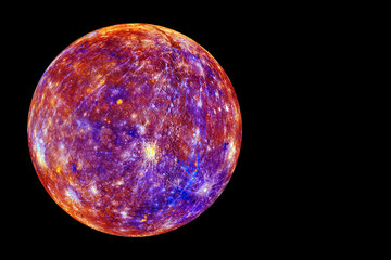 Planet Mercury in space. Elements of this image furnishing NASA.