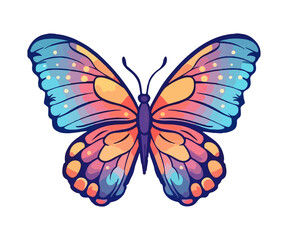 Colorful butterfly Logo, butterfly Sticker, Pastel cute colors