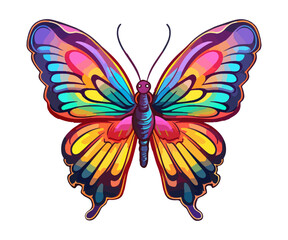 Colorful butterfly Logo, butterfly Sticker, Pastel cute colors
