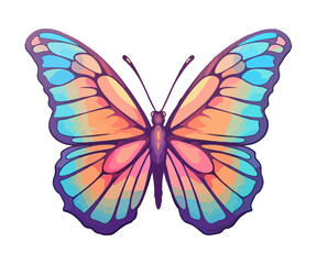 Obraz na płótnie Canvas Colorful butterfly Logo, butterfly Sticker, Pastel cute colors