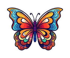 Colorful butterfly Logo, butterfly Sticker, Pastel cute colors