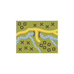 Travel map, vector flat military and traveling icon