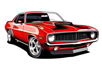 Obraz na płótnie Canvas American Muscle Car Generative AI Illustration