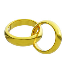 wedding rings 3d render png