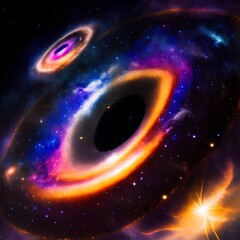 Cosmic Black Hole, Generative AI Illustration