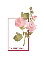 greeting card with botanical illustration