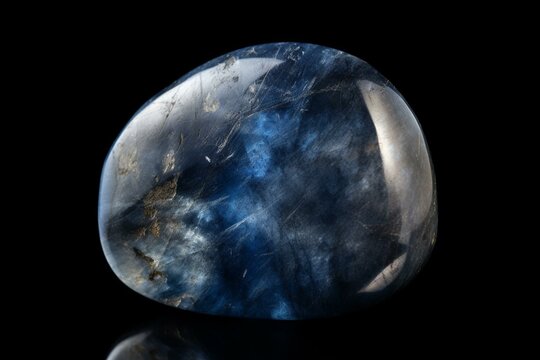 Dumortierite gemstone with transparent background. PNG format. Generative AI