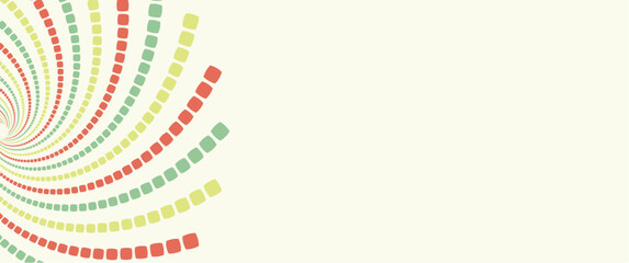 Abstract seamless spiral pattern made up of shapes, radial seamless pattern, radial banner design concept. Good for background, backdrop, banner, card, business.