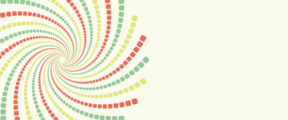 Abstract seamless spiral pattern made up of shapes, radial seamless pattern, radial banner design concept. Good for background, backdrop, banner, card, business.