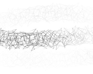 Graphic abstraction movement by lines on a white background