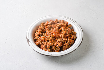 minced meat and tomato bolognese sauce