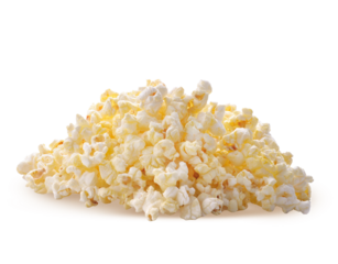 Sweet popcorn isolated on transparent.