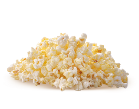 Sweet popcorn isolated on transparent.