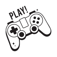 Game pad doodle vector outline icon. EPS 10 file