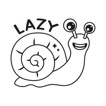 Snail doodle vector outline icon. EPS 10 file
