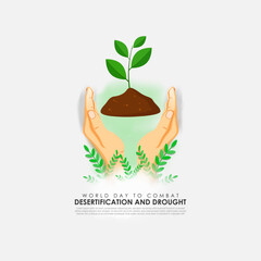 Vector illustration of World Day to Combat Desertification and Drought social media story template