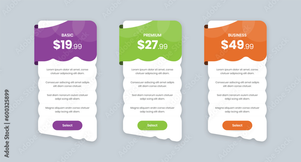 Aufkleber abstract designed a minimalist pricing comparison web and mobile ui kit elements