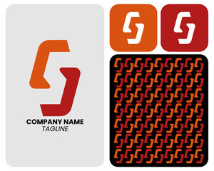 set logo simple s and pattern company name