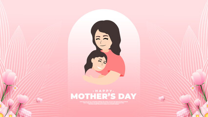 Happy Mother's Day design, suitable for greeting cards, sales promotions, vouchers, banners, and others