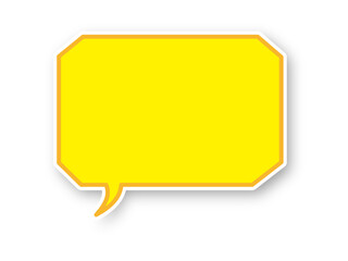 影のある黄色の吹き出し　