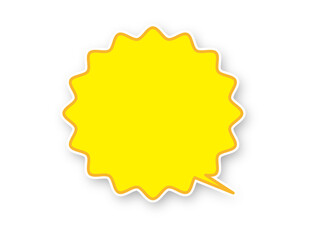 yellow speech bubble with shadow