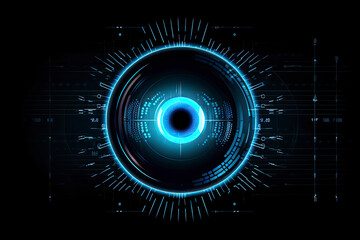 Digital eye, data network and cyber security technology, vector background