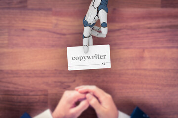 Artificial intelligence replace copywriter - obrazy, fototapety, plakaty