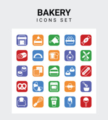 bakery related icon set