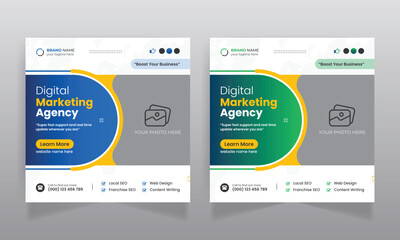 Digital marketing agency business promotion social media post template