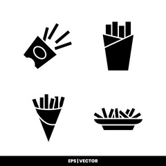 French fries icon vector illustration logo template for many purpose. Isolated on white background.