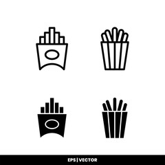 French fries icon vector illustration logo template for many purpose. Isolated on white background.