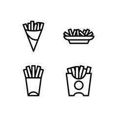 French fries icon vector illustration logo template for many purpose. Isolated on white background.