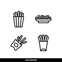 French fries icon vector illustration logo template for many purpose. Isolated on white background.