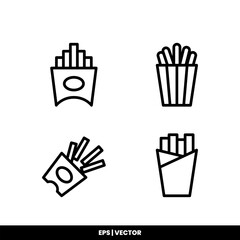 Fototapeta premium French fries icon vector illustration logo template for many purpose. Isolated on white background.