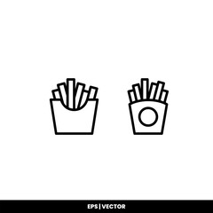 Fototapeta premium French fries icon vector illustration logo template for many purpose. Isolated on white background.