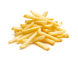 Stacked french fries isolated