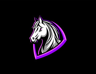 Free vector horse mascot esport logo design