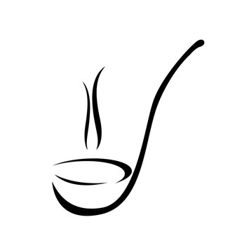 soup ladle icon vector illustration logo