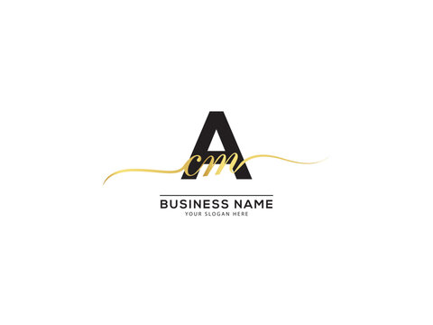 Initial Letter ACM Signature Letter, Alphabet acm cam Luxury Logo Design