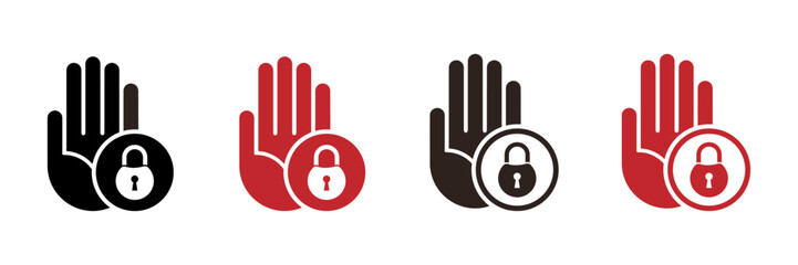 Obraz premium Restricted area vector flat icons