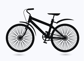 Black silhouette of bicycle 