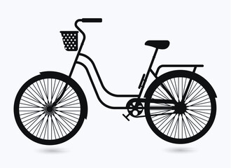 Black silhouette of bicycle