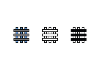 Waffle Icons in three styles vector stock illustrations.sutiable mobile apps web and ui ux