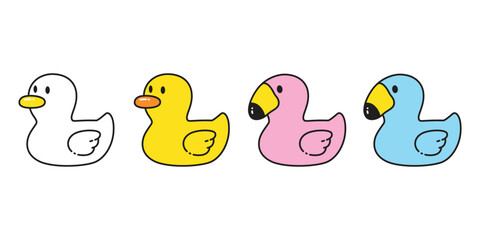 duck vector flamingo icon cartoon rubber duck logo shower bathroom bird chicken character symbol doodle isolated illustration design