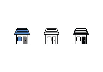 Gingerbread House Icons in three styles vector stock illustrations.sutiable mobile apps web and ui ux