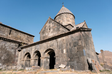 Fototapeta na wymiar Vorotnavank Monastery on sunny autumn day. Vorotan village, Syunik Province, Armenia.