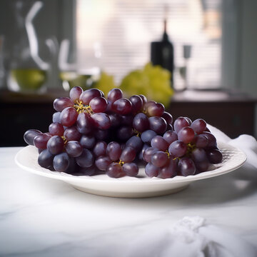 grapes in a white bowl
