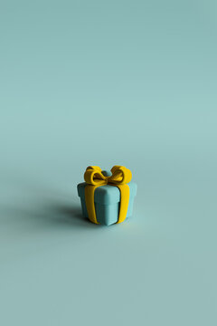 3D render of Christmas present lying against green background