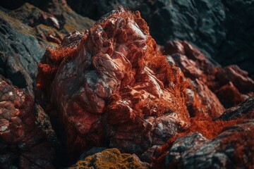 Vibrant rock formation crafted by nature. Generative AI