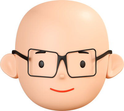 3D Render Smiling Face Of Boy Character Emoji
